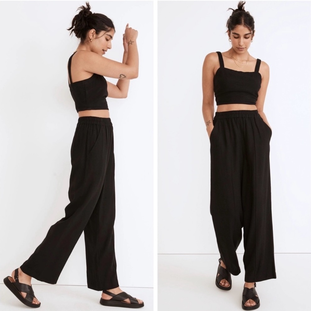 Madewell Breezewoven Linen Blend Straight Leg Pull-On Pants